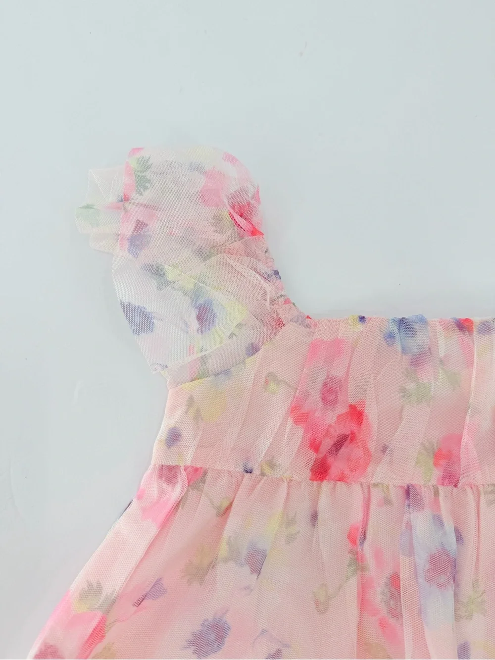 GAP Day Dress in Off-White/Pink/Multi-Coloured, airy tulle dress size XS 4-5